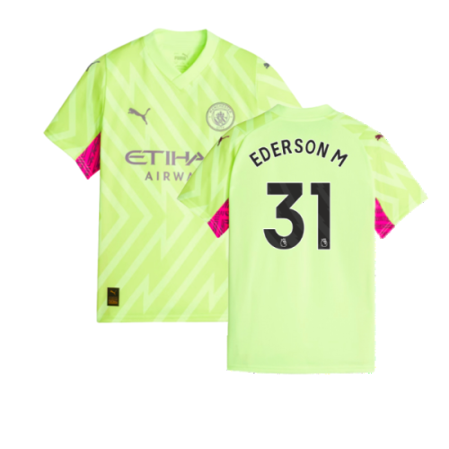 2023-2024 Man City SS Goalkeeper Shirt (Yellow) (Ederson M 31)