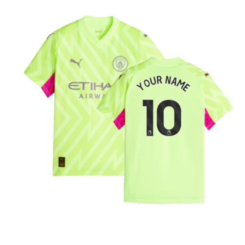 2023-2024 Man City SS Goalkeeper Shirt (Yellow) (Your Name)