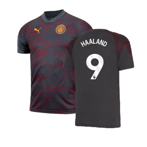 2023-2024 Man City Training Jersey (Strong Grey) (HAALAND 9)