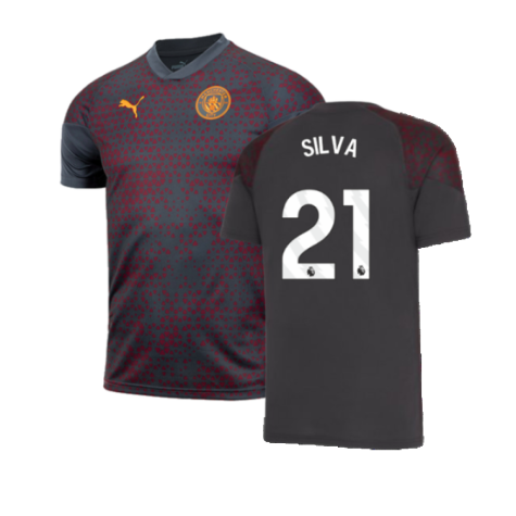 2023-2024 Man City Training Jersey (Strong Grey) (SILVA 21)