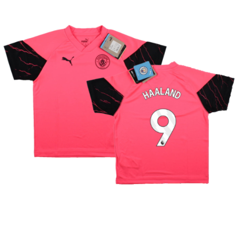 2023-2024 Man City Training Jersey (Sunset Glow) - Kids (HAALAND 9)