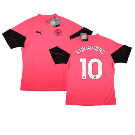 2023-2024 Man City Training Jersey (Sunset Glow) (KUN AGUERO 10)