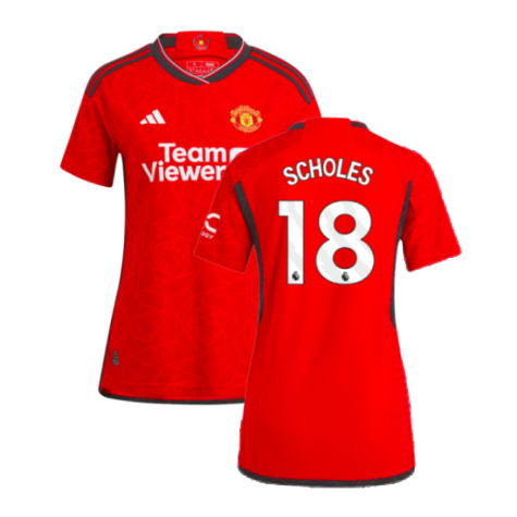 2023-2024 Man Utd Authentic Home Shirt (Ladies) (Scholes 18)