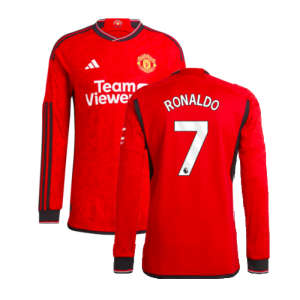 2023-2024 Man Utd Authentic Long Sleeve Home Shirt (Ronaldo 7) 2023-2024 Man Utd Authentic Long Sleeve Home Shirt (Ronaldo 7)