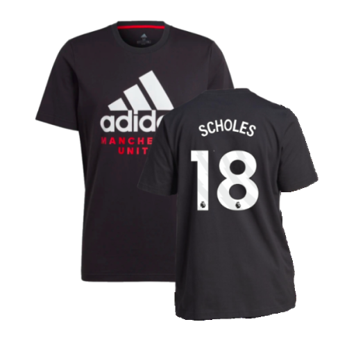 2023-2024 Man Utd DNA Graphic Tee (Black) (Scholes 18)