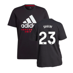 2023-2024 Man Utd DNA Graphic Tee (Black) (Shaw 23)