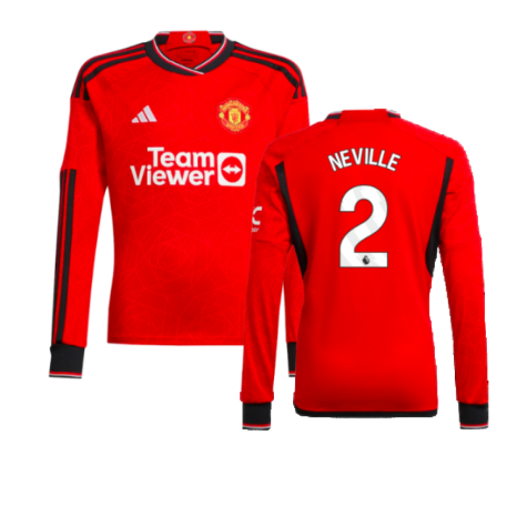 2023-2024 Man Utd Home Long Sleeve Shirt (Kids) (Neville 2)