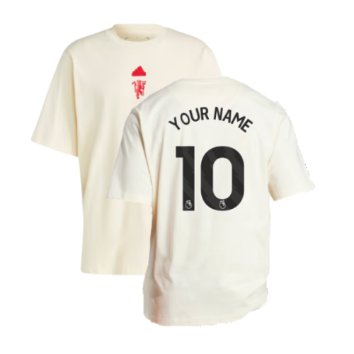 2023-2024 Man Utd Lifestyle OS Tee (White) (Your Name)