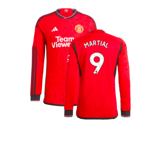 2023-2024 Man Utd Long Sleeve Home Shirt (Martial 9)