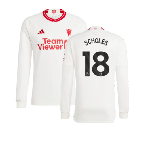 2023-2024 Man Utd Long Sleeve Third Shirt (Scholes 18)