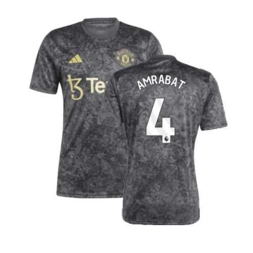 2023-2024 Man Utd Pre-Match Shirt (Black) (Amrabat 4)