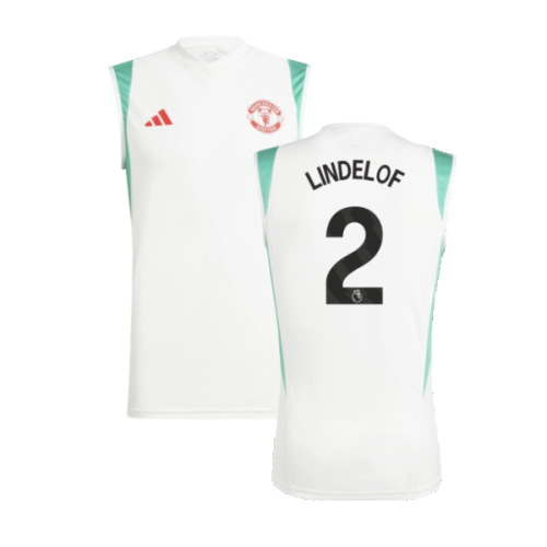 2023-2024 Man Utd Sleeveless Jersey (White) (Lindelof 2)