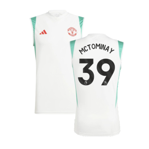 2023-2024 Man Utd Sleeveless Jersey (White) (McTominay 39)