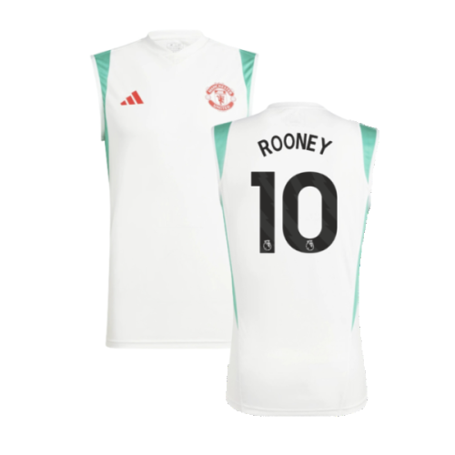 2023-2024 Man Utd Sleeveless Jersey (White) (Rooney 10)