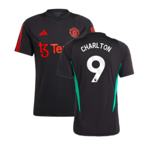 2023-2024 Man Utd Training Jersey (Black) (Charlton 9)