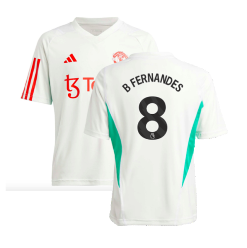 2023-2024 Man Utd Training Jersey (White) - Kids (B Fernandes 8)