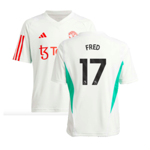 2023-2024 Man Utd Training Jersey (White) - Kids (Fred 17) 2023-2024 Man Utd Training Jersey (White) - Kids (Fred 17)