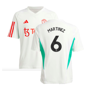 2023-2024 Man Utd Training Jersey (White) - Kids (Martinez 6) 2023-2024 Man Utd Training Jersey (White) - Kids (Martinez 6)