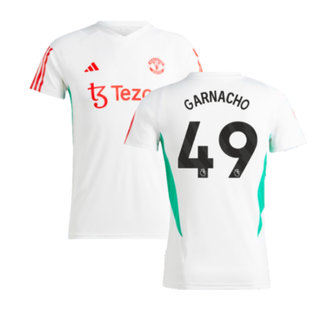 2023-2024 Man Utd Training Jersey (White) - Ladies (Garnacho 17)