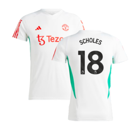 2023-2024 Man Utd Training Jersey (White) - Ladies (Scholes 18)