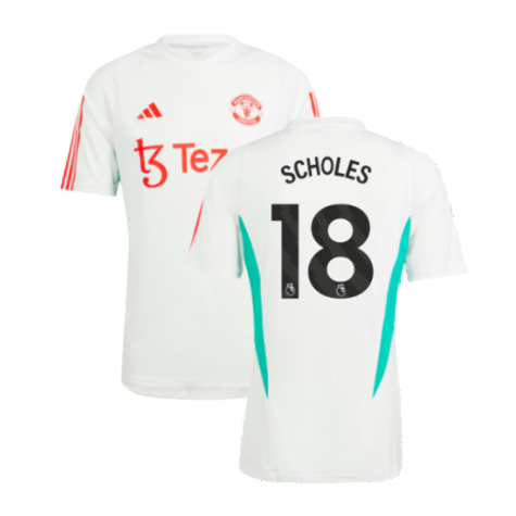 2023-2024 Man Utd Training Jersey (White) (Scholes 18)