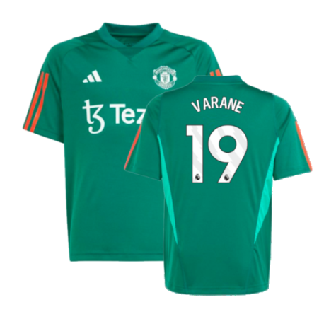 2023-2024 Man Utd Training Shirt (Green) - Kids (Varane 19)