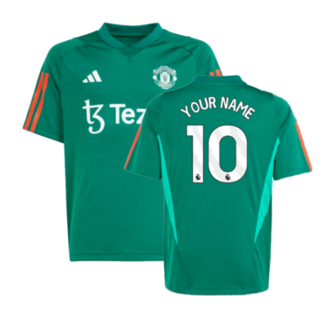 2023-2024 Man Utd Training Shirt (Green) - Kids (Your Name)