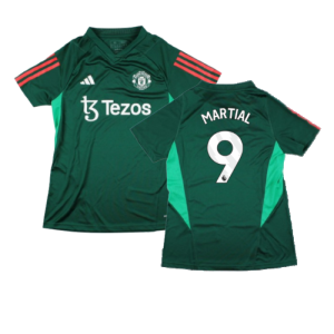 2023-2024 Man Utd Training Shirt (Green) - Ladies (Martial 9)