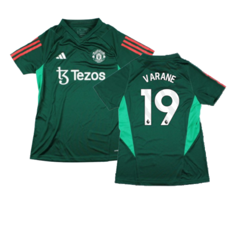 2023-2024 Man Utd Training Shirt (Green) - Ladies (Varane 19)