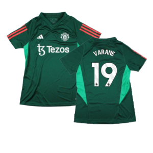 2023-2024 Man Utd Training Shirt (Green) - Ladies (Varane 19)