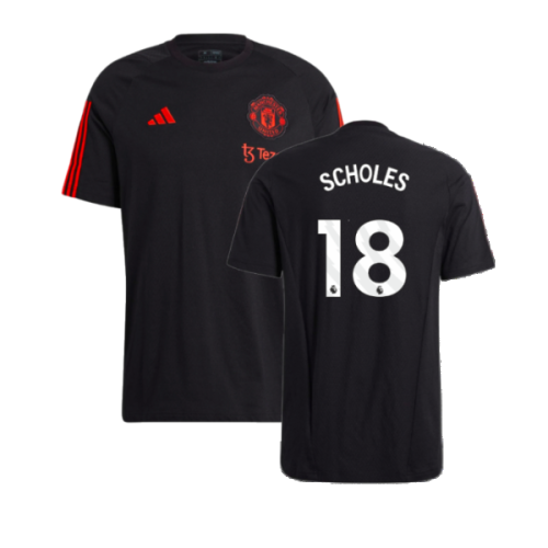 2023-2024 Man Utd Training Tee (Black) (Scholes 18)