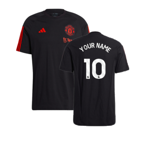 2023-2024 Man Utd Training Tee (Black) (Your Name)