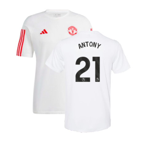 2023-2024 Man Utd Training Tee (White) (Antony 21)