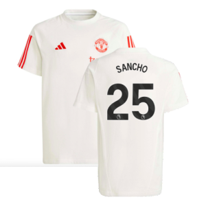 2023-2024 Man Utd Training Tee (White) - Kids (Sancho 25)