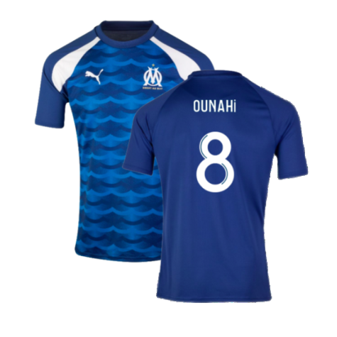 2023-2024 Marseille Pre-Match Jersey (Blue) (Ounahi 8)