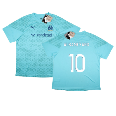 2023-2024 Marseille Training Jersey (Hero Blue) (Aubameyang 10)