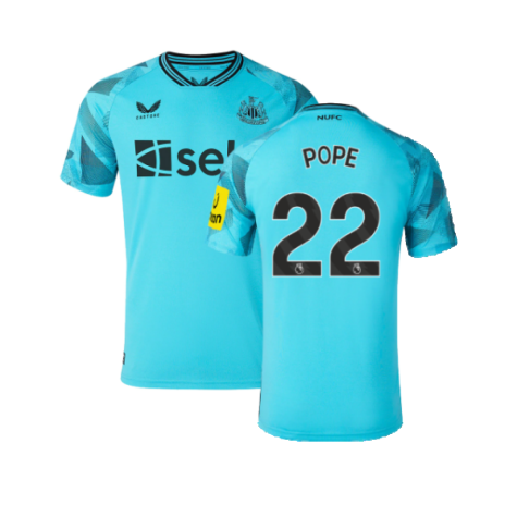 2023-2024 Newcastle Away Goalkeeper Shirt (Blue) - Kids (POPE 22)