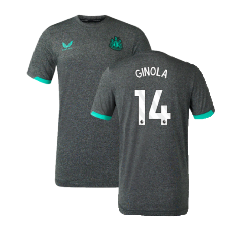 2023-2024 Newcastle Coaches Travel Tee (Black Marl) (Ginola 14)