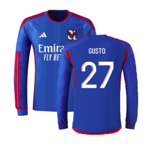 2023-2024 Olympique Lyon Long Sleeve Away Shirt (Gusto 27)