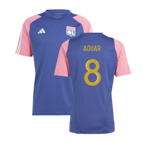 2023-2024 Olympique Lyon Training Jersey (Navy) (Aouar 8)