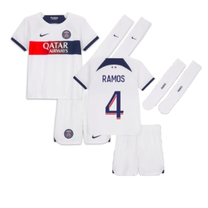 2023-2024 PSG Away Little Boys Mini Kit (Sergio Ramos 4)