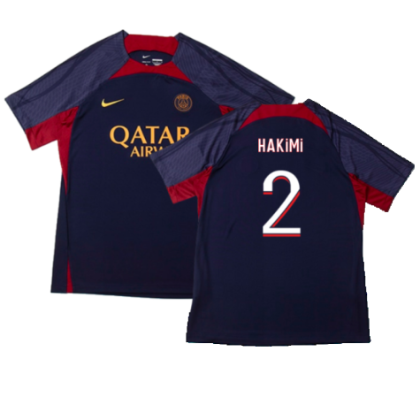 2023-2024 PSG Dri-Fit Strike Training Shirt (Navy) (Hakimi 2)