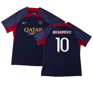 2023-2024 PSG Dri-Fit Strike Training Shirt (Navy) (Ibrahimovic 10)