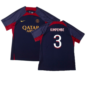 2023-2024 PSG Dri-Fit Strike Training Shirt (Navy) (Kimpembe 3)