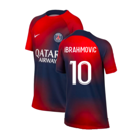 2023-2024 PSG Pre-Match Shirt (Midnight Navy) - Kids (Ibrahimovic 10)