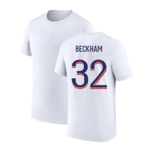 2023-2024 PSG Premium Essentials T-shirt (White) (Beckham 32)