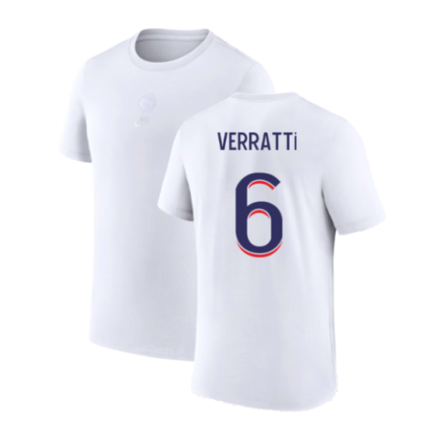 2023-2024 PSG Premium Essentials T-shirt (White) (Verratti 6)