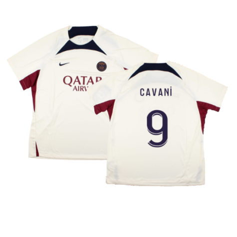 2023-2024 PSG Strike Dri-Fit Training Shirt (Cream) (Cavani 9)