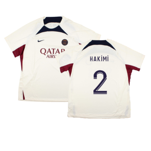 2023-2024 PSG Strike Dri-Fit Training Shirt (Cream) (Hakimi 2)