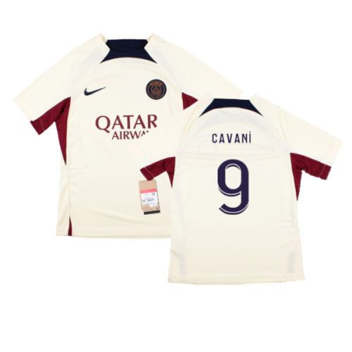 2023-2024 PSG Strike Dri-Fit Training Shirt (Cream) - Kids (Cavani 9)